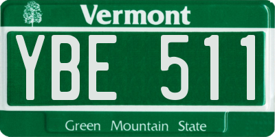 VT license plate YBE511