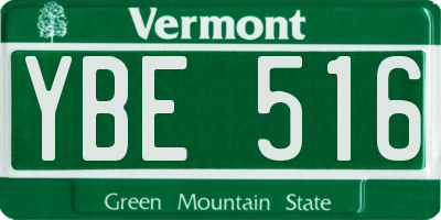 VT license plate YBE516