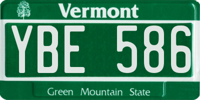 VT license plate YBE586