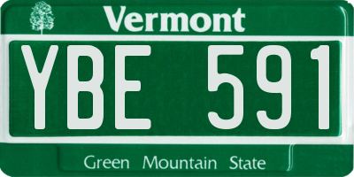 VT license plate YBE591