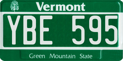 VT license plate YBE595