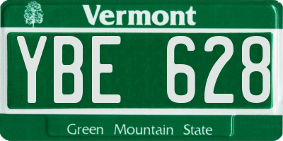 VT license plate YBE628