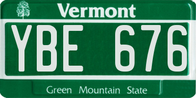 VT license plate YBE676