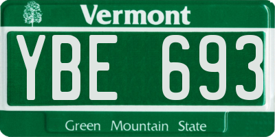 VT license plate YBE693