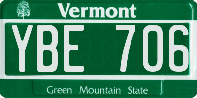 VT license plate YBE706