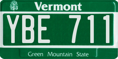 VT license plate YBE711