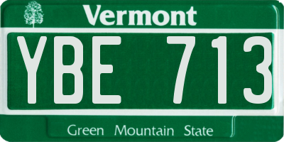 VT license plate YBE713