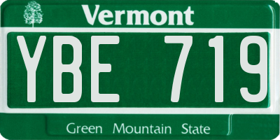 VT license plate YBE719