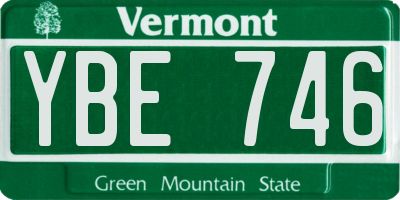 VT license plate YBE746