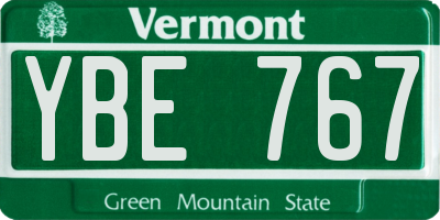 VT license plate YBE767