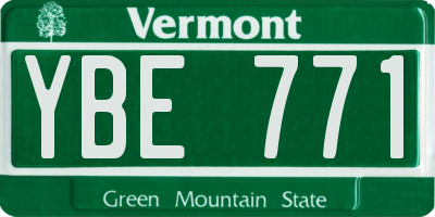 VT license plate YBE771