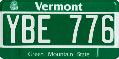 VT license plate YBE776