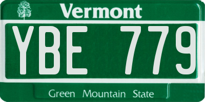 VT license plate YBE779