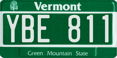 VT license plate YBE811