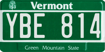 VT license plate YBE814