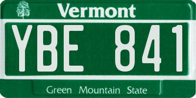 VT license plate YBE841