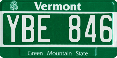 VT license plate YBE846
