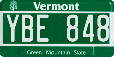 VT license plate YBE848