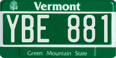 VT license plate YBE881