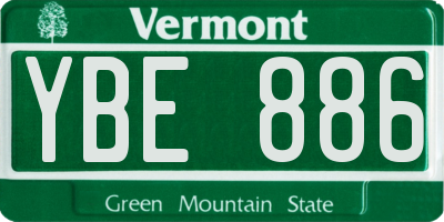 VT license plate YBE886