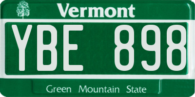 VT license plate YBE898