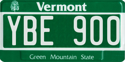 VT license plate YBE900