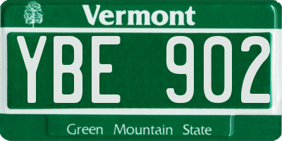 VT license plate YBE902