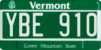 VT license plate YBE910
