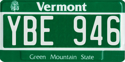VT license plate YBE946