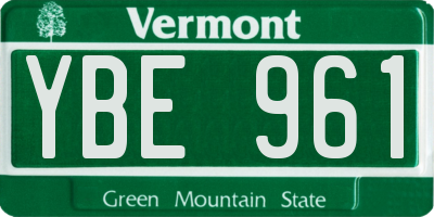 VT license plate YBE961
