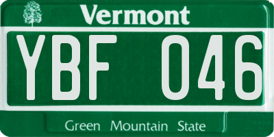 VT license plate YBF046