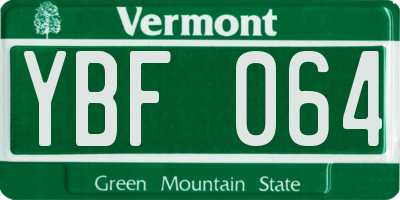 VT license plate YBF064