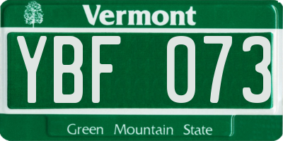VT license plate YBF073