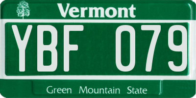 VT license plate YBF079