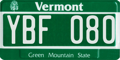 VT license plate YBF080
