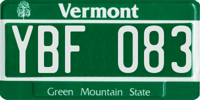 VT license plate YBF083