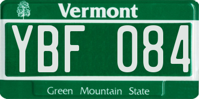 VT license plate YBF084