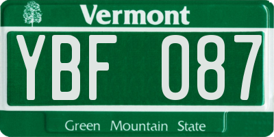 VT license plate YBF087