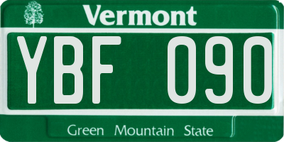 VT license plate YBF090