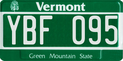VT license plate YBF095