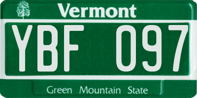 VT license plate YBF097