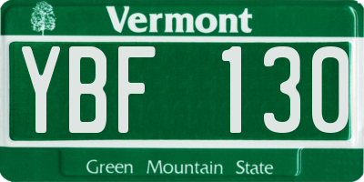 VT license plate YBF130