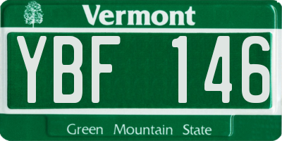 VT license plate YBF146