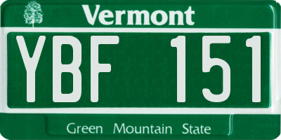 VT license plate YBF151