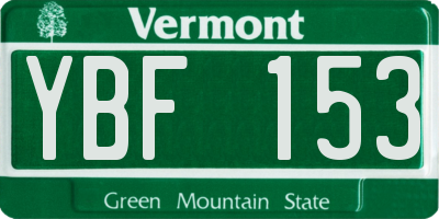 VT license plate YBF153