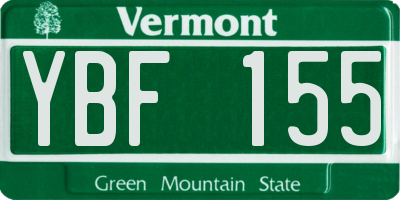 VT license plate YBF155