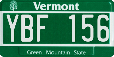 VT license plate YBF156