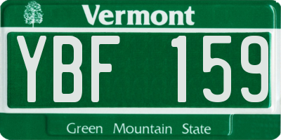 VT license plate YBF159
