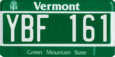 VT license plate YBF161