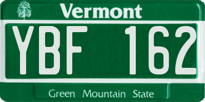 VT license plate YBF162